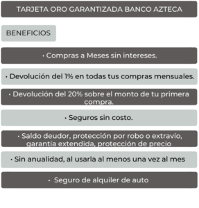 TARJETA DE CRÉDITO ORO GARANTIZADA BANCO AZTECA